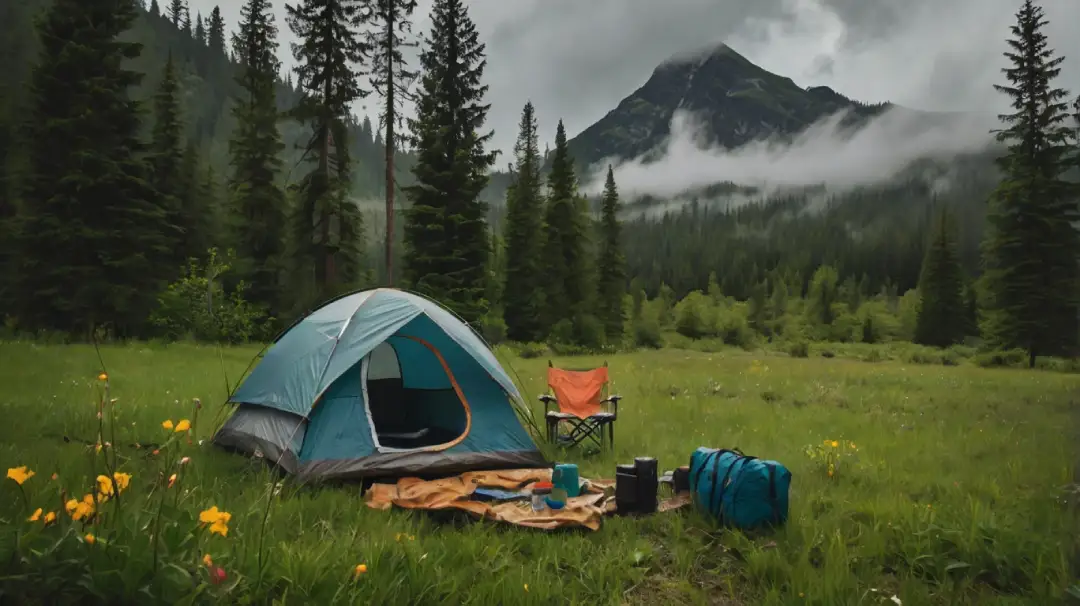 Le printemps quand la nature s'éveille en camping